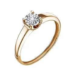Помолвочное кольцо,  Золото 585, Бриллиант К113-7839