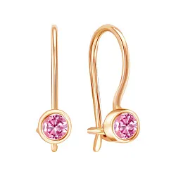 Детские серьги,  Золото 585, Фианит 02-6047 Детские серьги,  Золото 585, Фианит 02-6047