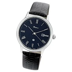 Часы,  Серебро 925, черный КЗМ 52300.515