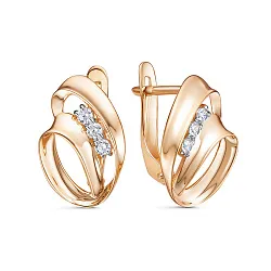 Серьги, Золото 585, Фианит 1203654 Серьги, Золото 585, Фианит 1203654