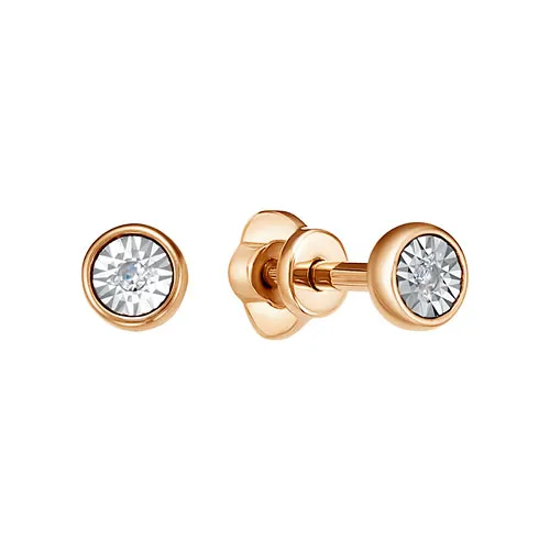 Серьги пусеты-гвоздики, Золото 585, С113-7008 Серьги пусеты-гвоздики, Золото 585, С113-7008