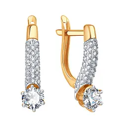 Серьги, Золото 585, Фианит Т14702Г168 Серьги, Золото 585, Фианит Т14702Г168