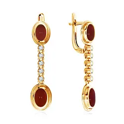 Серьги, Серебро 925, Агат 2320390377л-А7 Серьги, Серебро 925, Агат 2320390377л-А7