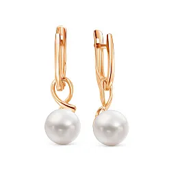 Серьги, Золото 585, Жемчуг Z2-10537