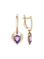 Серьги, Золото 585, Аметист 2096804