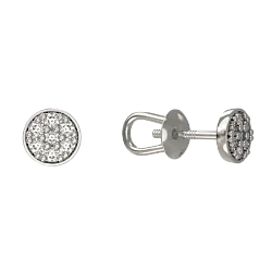 Серьги пусеты-гвоздики, Серебро 925, Фианит 1034652-01110