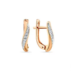 Серьги, Золото 585, Фианит 002-0985-0001-011