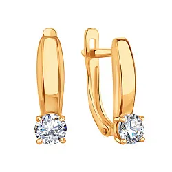 Серьги, Золото 585, Фианит Т10202В819 Серьги, Золото 585, Фианит Т10202В819