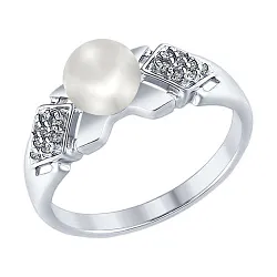 Кольцо Серебро 925, Жемчуг 94012352 Кольцо Серебро 925, Жемчуг 94012352