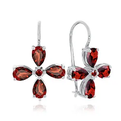 Серьги, Серебро 925, Гранат 2340821090-31 Серьги, Серебро 925, Гранат 2340821090-31