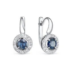 Серьги, Золото 585, Сапфир 24010208-1б Серьги, Золото 585, Сапфир 24010208-1б