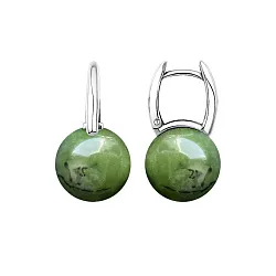 Серьги, Серебро 925, Нефрит 2340354318