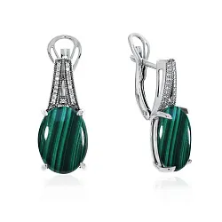 Серьги, Серебро 925, Малахит 2340383537л