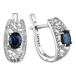 Серьги, Золото 585, Сапфир 65-42E01417-S0DDSA Серьги, Золото 585, Сапфир 65-42E01417-S0DDSA