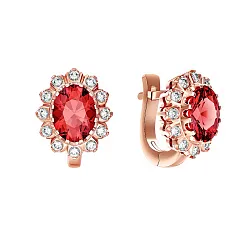 Серьги, Золото 585, Рубин с0136Р