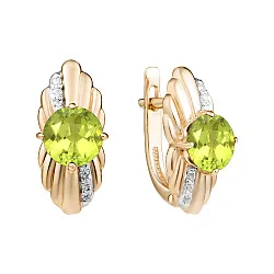 Серьги, Золото 585, Хризолит С122-4280Хр Серьги, Золото 585, Хризолит С122-4280Хр