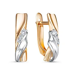 Серьги, Золото 585, Фианит 1202271