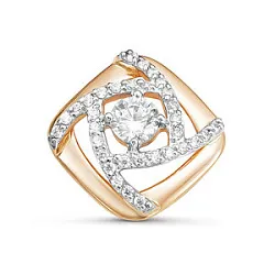 Подвеска фантазийная,  Золото 585, Фианит 035347