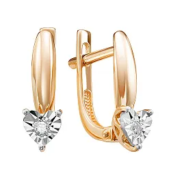 Серьги, Золото 585, Бриллиант С113-5246