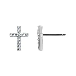 Серьги пусеты-гвоздики, Серебро 925, Фианит MCE 19