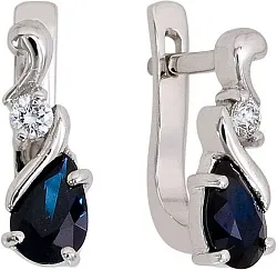 Серьги, Золото 585, Сапфир 146821ю