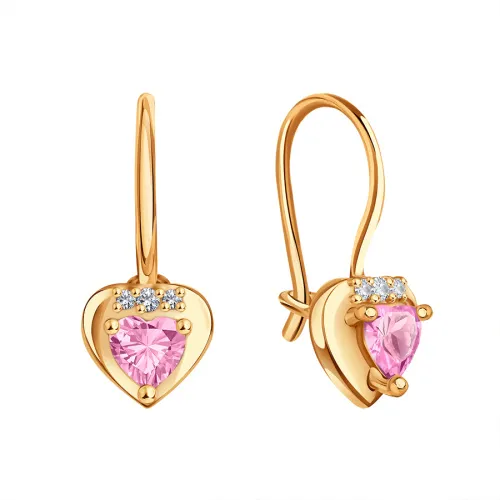 Детские серьги,  Золото 585, Т10202В982 Детские серьги,  Золото 585, Т10202В982