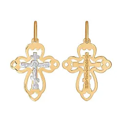 Подвеска крест, Золото 585 121387 Подвеска крест, Золото 585 121387