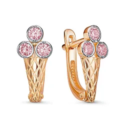 Детские серьги,  Золото 585, Фианит 1202716 Детские серьги,  Золото 585, Фианит 1202716