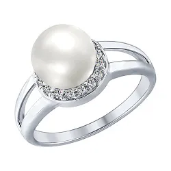Кольцо Серебро 925, Жемчуг 94012353 Кольцо Серебро 925, Жемчуг 94012353