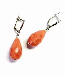 Серьги, Серебро 925, Коралл 5725мр-с Серьги, Серебро 925, Коралл 5725мр-с