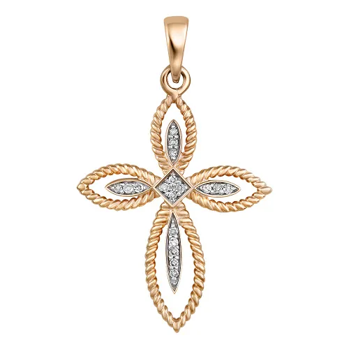 Подвеска крест, Золото 585, 84-41P01350-S0DD