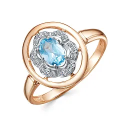 Кольцо Золото 585, Топаз 1673408 1 2 1