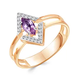 Кольцо Золото 585, Аметист 02-51-0262-01