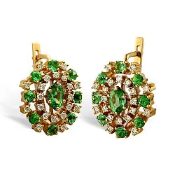 Серьги, Золото 750, Изумруд 23010154