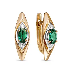 Серьги, Золото 585, Изумруд 5-3536-103-2К-Из Серьги, Золото 585, Изумруд 5-3536-103-2К-Из