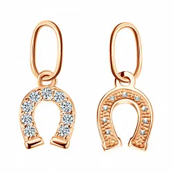 Подвеска фантазийная,  Золото 585, Фианит ПдПодковаЛ/бцФ/з585