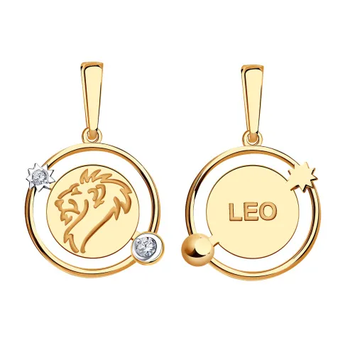 Подвеска знак зодиака Лев 23.07-22.08, Золото 585, 09-63-0039-00