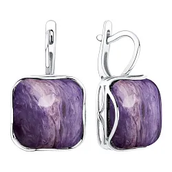 Серьги, Серебро 925, Чароит 2340465134