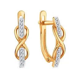 Серьги, Золото 585, Фианит Т14202Г116 Серьги, Золото 585, Фианит Т14202Г116