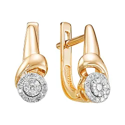 Серьги, Золото 585, Бриллиант С112-5300