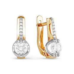Серьги, Золото 585, Фианит 124490