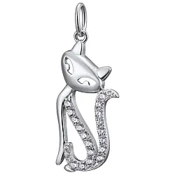 Подвеска фантазийная,  Серебро 925, Фианит LLP 499