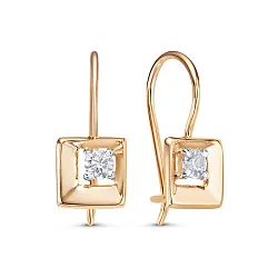 Детские серьги,  Золото 585, Фианит 1206087 Детские серьги,  Золото 585, Фианит 1206087