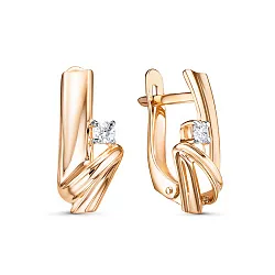 Серьги, Золото 585, Фианит 1205717