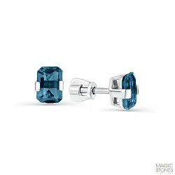 Серьги пусеты-гвоздики, Золото 585, Топаз 05-1-064-1100-031