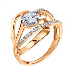 Кольцо Золото 585, Фианит К.20-06228Н/19,5/бцФ/з585