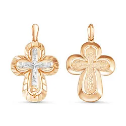 Подвеска крест, Золото 585 080455 Подвеска крест, Золото 585 080455