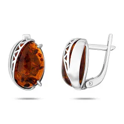Серьги, Серебро 925, Янтарь 653445
