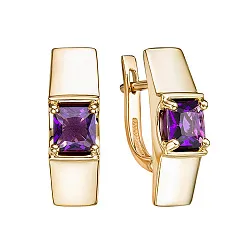 Серьги, Золото 585, Аметист С120-6456Ам Серьги, Золото 585, Аметист С120-6456Ам