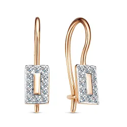 Детские серьги,  Золото 585, Фианит 2664607 1 1 1 Детские серьги,  Золото 585, Фианит 2664607 1 1 1